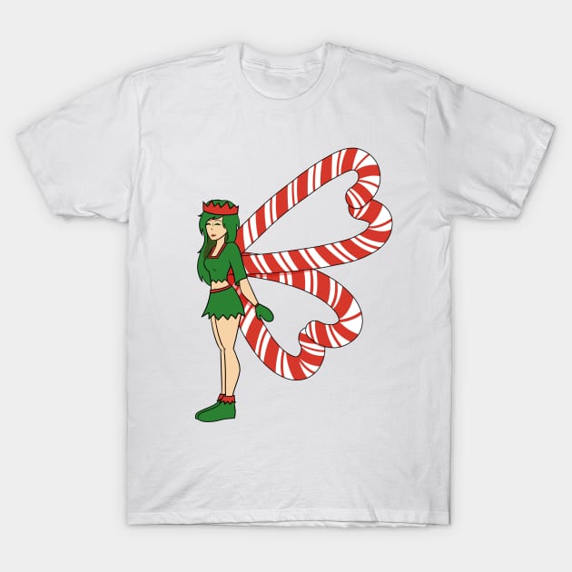 Candy Cane Fairy Elf T-Shirt by inatorinator